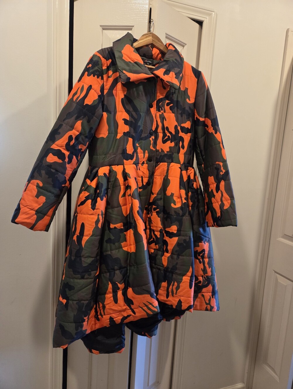NByNancy Camou Puffer HiLo Coat